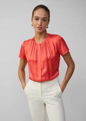 s.Oliver BLACK LABEL Kurzarmbluse Satinbluse aus