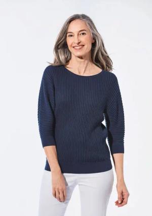 GOLDNER Strickpullover Pullover mit Fledermausärmeln