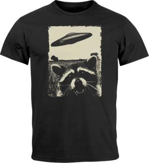 Neverless Print-Shirt Herren T-Shirt UFO Waschbär