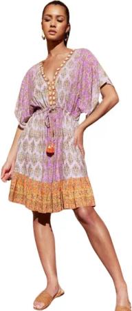 Charis Moda Tunikakleid Sommerkleid mit Muscheldetails