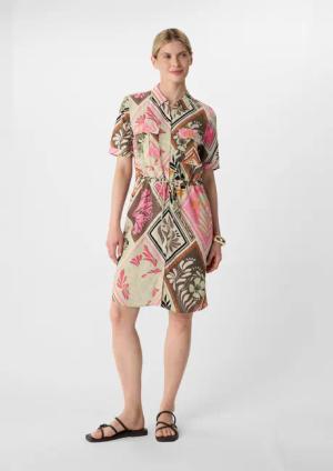 Comma Minikleid Hemdblusenkleid mit All-over-Print