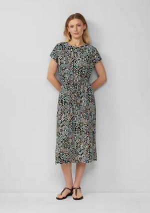 s.Oliver Minikleid Midikleid aus Baumwollstretch mit