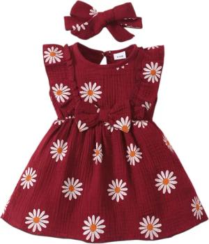 Lapastyle A-Linien-Kleid Ärmellos Baby-Sommerkleid, Strandkleid mit