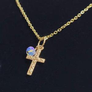 GOLDEN Kreuzkette Kreuzkette, Goldkette, zarte Halskette,