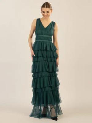Apart Abendkleid aus Jersey mit Mesh