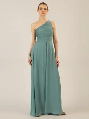 Apart Abendkleid mit Plissee- Drapierung vorne