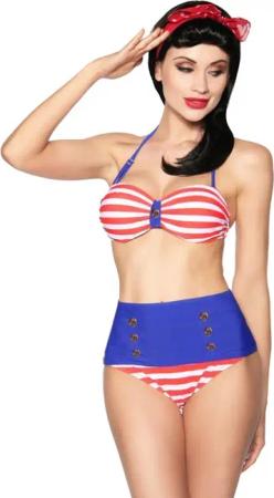 Samegame Bandeau-Bikini Vintage Marine Push-Up Bandeau-Bikini