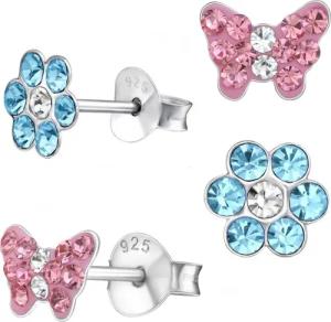 Goldene Hufeisen Ohrstecker-Set Ohrringe Kinder Schmetterling