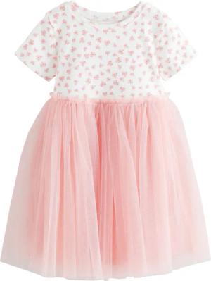 Next Partykleid Kurzärmliges geripptes Partykleid mit