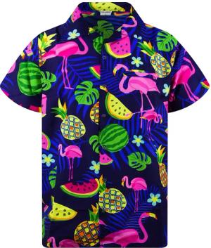 King Kameha Hawaiihemd Flamingo Melone Funky