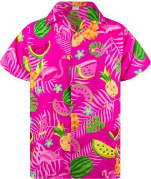 King Kameha Hawaiihemd Flamingo Melone Funky