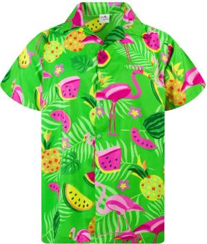 King Kameha Hawaiihemd Flamingo Melone Funky
