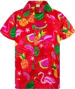 King Kameha Hawaiihemd Flamingo Melone Funky