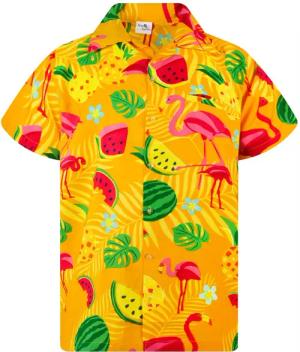 King Kameha Hawaiihemd Flamingo Melone Funky