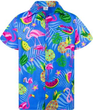 King Kameha Hawaiihemd Flamingo Melone Übergrößen