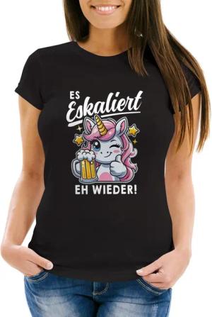 MoonWorks Print-Shirt Damen T-Shirt Spruch Es