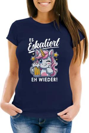 MoonWorks Print-Shirt Damen T-Shirt Spruch Es