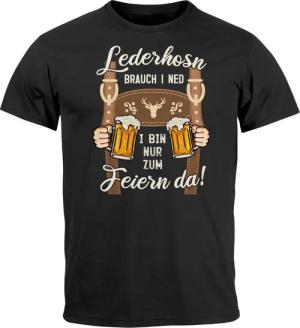 MoonWorks Print-Shirt Herren T-Shirt Trachtenshirt Lederhosen