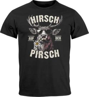 MoonWorks Print-Shirt Herren T-Shirt Tracht Hirsch