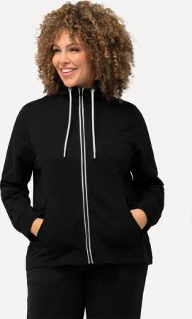 Ulla Popken Sweatjacke Sweatjacke Stehkragen Kängurutasche