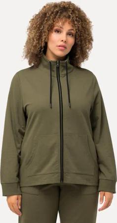 Ulla Popken Sweatjacke Sweatjacke Stehkragen Kängurutasche