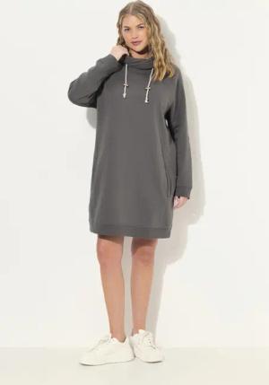 Ulla Popken Jerseykleid Sweatkleid Stehkragen Langarm