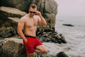 GUGGEN Mountain Badeshorts Badehose Herren Schnelltrocknende