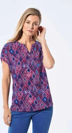 GOLDNER Schlupfbluse Bluse mit Tunika Ausschnitt