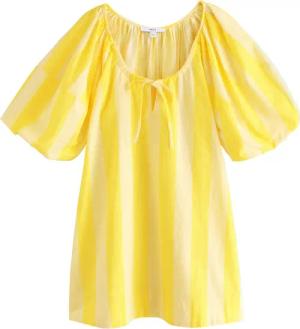Next Minikleid Baumwoll-Minikleid mit Puffärmeln und