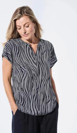 GOLDNER Schlupfbluse Bluse mit Tunika Ausschnitt
