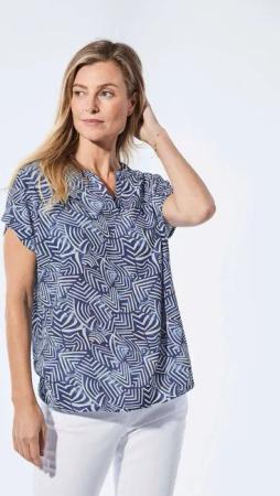 GOLDNER Schlupfbluse Bluse mit Tunika Ausschnitt