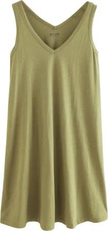 Next Jerseykleid Ärmelloses Schlabberkleid mit V-Ausschnitt