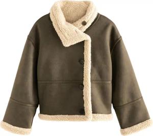 Next Bomberjacke Borg Gefütterte Pilotenjacke (1-St)