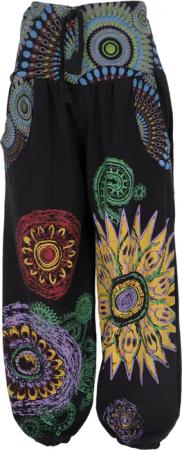 Guru-Shop Relaxhose Weite Pluderhose mit breitem