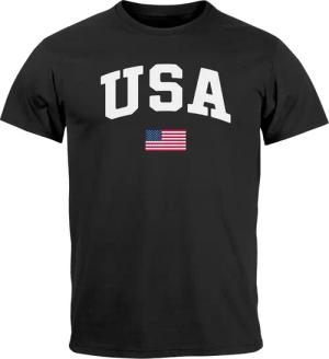 Neverless Print-Shirt Herren T-Shirt USA Schriftzug