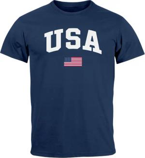 Neverless Print-Shirt Herren T-Shirt USA Schriftzug
