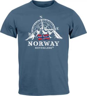 Neverless Print-Shirt Herren T-Shirt Norwegen Flagge