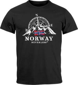 Neverless Print-Shirt Herren T-Shirt Norwegen Flagge