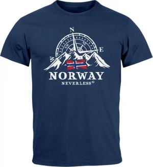 Neverless Print-Shirt Herren T-Shirt Norwegen Flagge