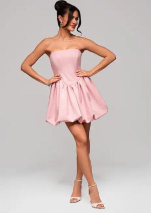 OMBRE Abendkleid Schulterfreies Minikleid mit Ballonrock