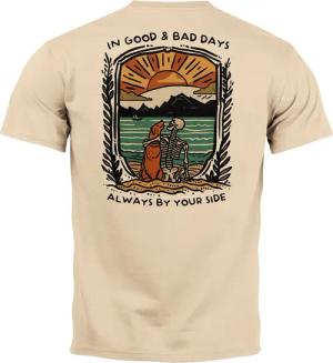 Neverless Print-Shirt Backprint TShirt Herren Hund