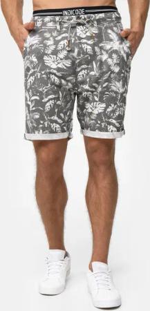 Indicode Chinoshorts Brayan mit Allover-Print, Leinenmix