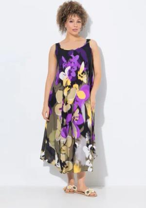 Ulla Popken Maxikleid Midikleid Blüten A-Linie