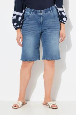 Ulla Popken Regular-fit-Jeans Boyfriend-Jeansbermuda weites Bein