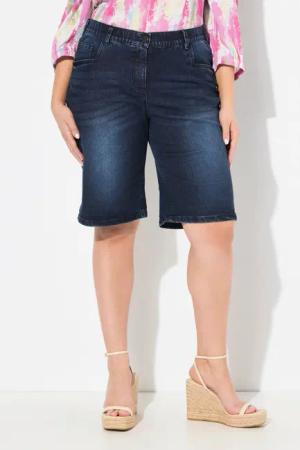 Ulla Popken Regular-fit-Jeans Boyfriend-Jeansbermuda weites Bein