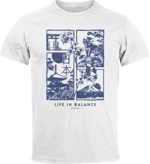 Neverless Print-Shirt Herren T-Shirt Japan Fuji