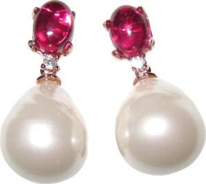 Mugello Perlenohrringe Chiara pink Barockglasperle vergoldet