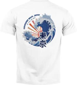 Neverless Print-Shirt Backprint T-Shirt Herren Welle