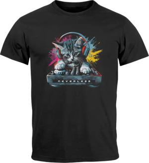 Neverless Print-Shirt Herren T-Shirt Techno DJ