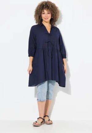 Ulla Popken Longbluse Bluse Zipfelsaum A-Linie